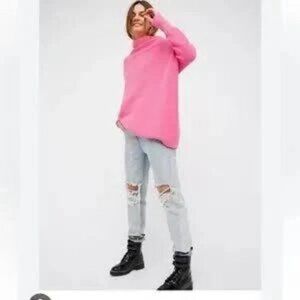 Free People Ottoman Sloucy Tunic Electric Pink Small